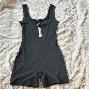 Skims Black Sleeveless Romper Onesie